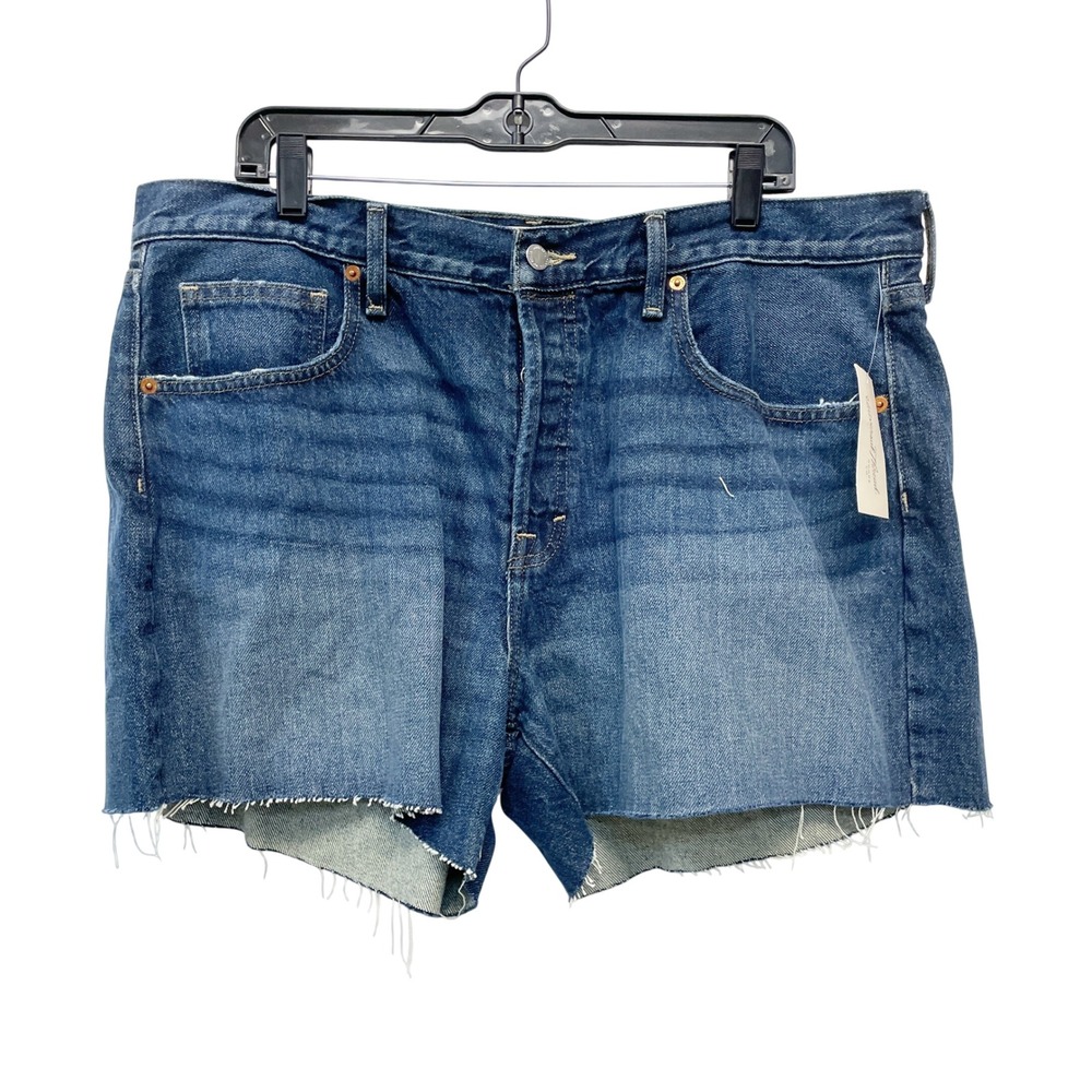 Universal Thread Women's Blue Medium Wash High Rise Raw Hem Denim Shorts Size 14